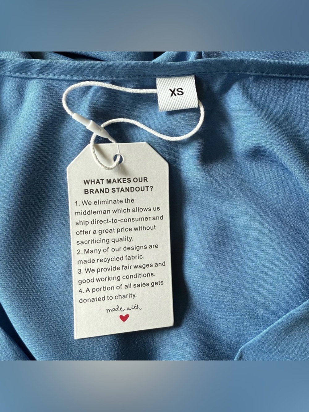 Slate Blue Wrap Dress Lightweight Sleeveless Knee Length Size XS New With Tag - Picture 7 of 16